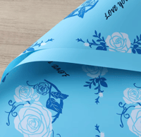 Print Blue Rose Floral Paper 