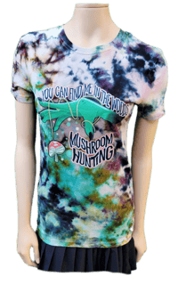 Womens Fit XL Mushroom Hunting Tie Dyed Tee