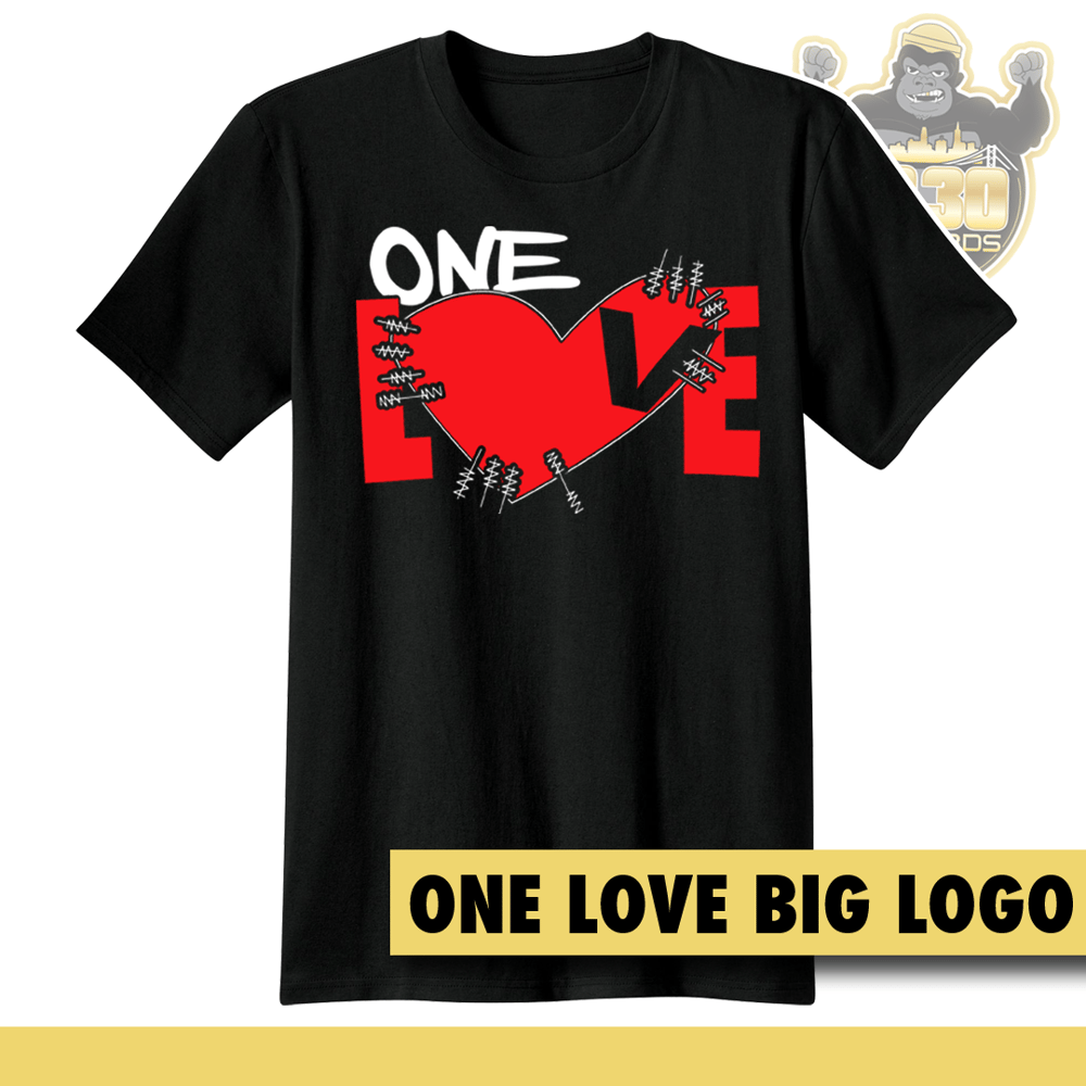 Image of ONE LOVE BIG LOGO TEE ( WHITE & RED )