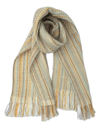 Image 4 of woven lambswool waffle scarf