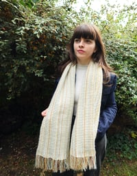 Image 2 of woven lambswool waffle scarf