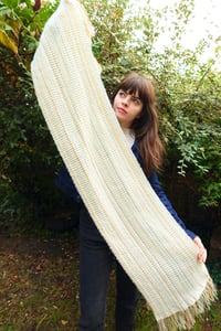 Image 3 of woven lambswool waffle scarf