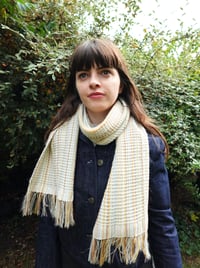 Image 1 of woven lambswool waffle scarf