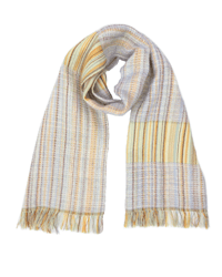 Image 1 of Woven mohair waffle & stripe scarf