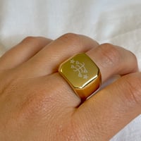 Image 4 of Mighty Bahá’í signet ring with ringstone symbol - Stainless Steel