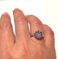 Image 5 of Amethyst and Ruby 9 pointed Star KaleidosCut Lehrer - Baha'i ring