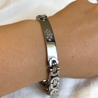 Image 2 of Chunky Strength Bahá'í Bracelet with ringstone symbol Stainless Steel