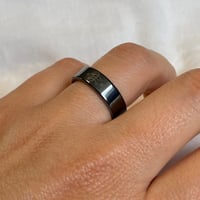 Image 2 of Unity and Love Baha'i Ringstone symbol black ceramic  band ring