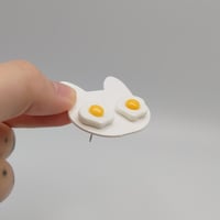 Image 5 of Cute Silly Fried Egg Stud Earrings