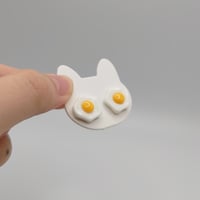 Image 4 of Cute Silly Fried Egg Stud Earrings