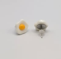 Image 8 of Cute Silly Fried Egg Stud Earrings