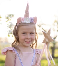 Image 2 of Pink Shimmer Unicorn Dress & Headband