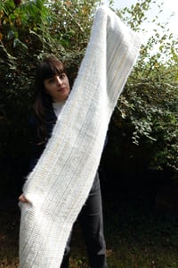 Image 3 of woven Mohair waffle scarf