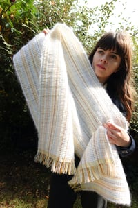 Image 1 of woven Mohair waffle scarf