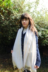 Image 4 of woven Mohair waffle scarf