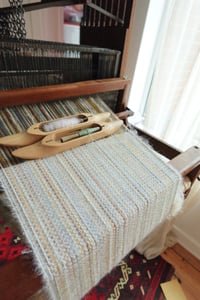 Image 5 of woven Mohair waffle scarf