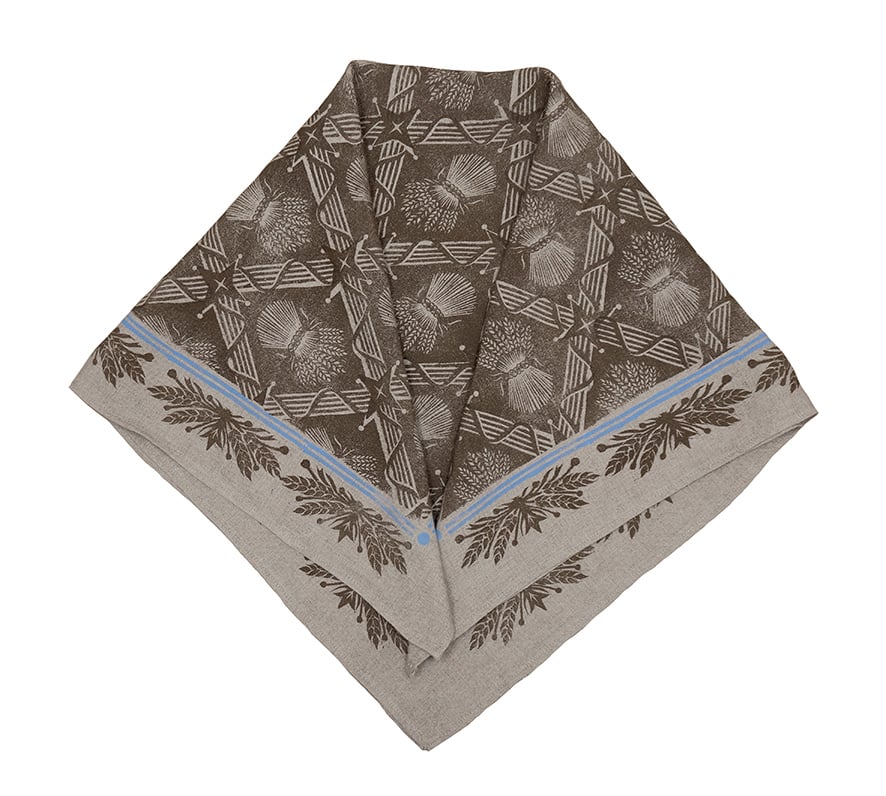 Image of Harvest Festival Scarf - Flax + Peat - Block Printed