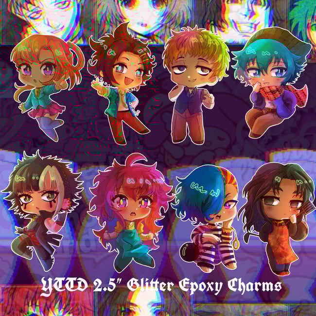 Your Turn to Die 2.5” Glitter Epoxy Charms
