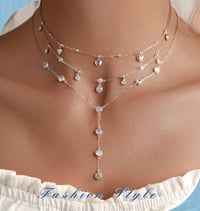 Image 5 of Heart Tassel Clavicle Necklace (real 925 Sterling Silver )