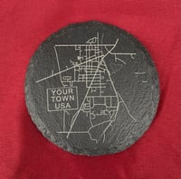 Image 1 of Custom Slate Map Coaster 
