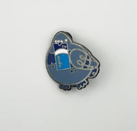 Image 2 of London Pigeon Enamel Pin with Oyster Card - 1.25 Inches