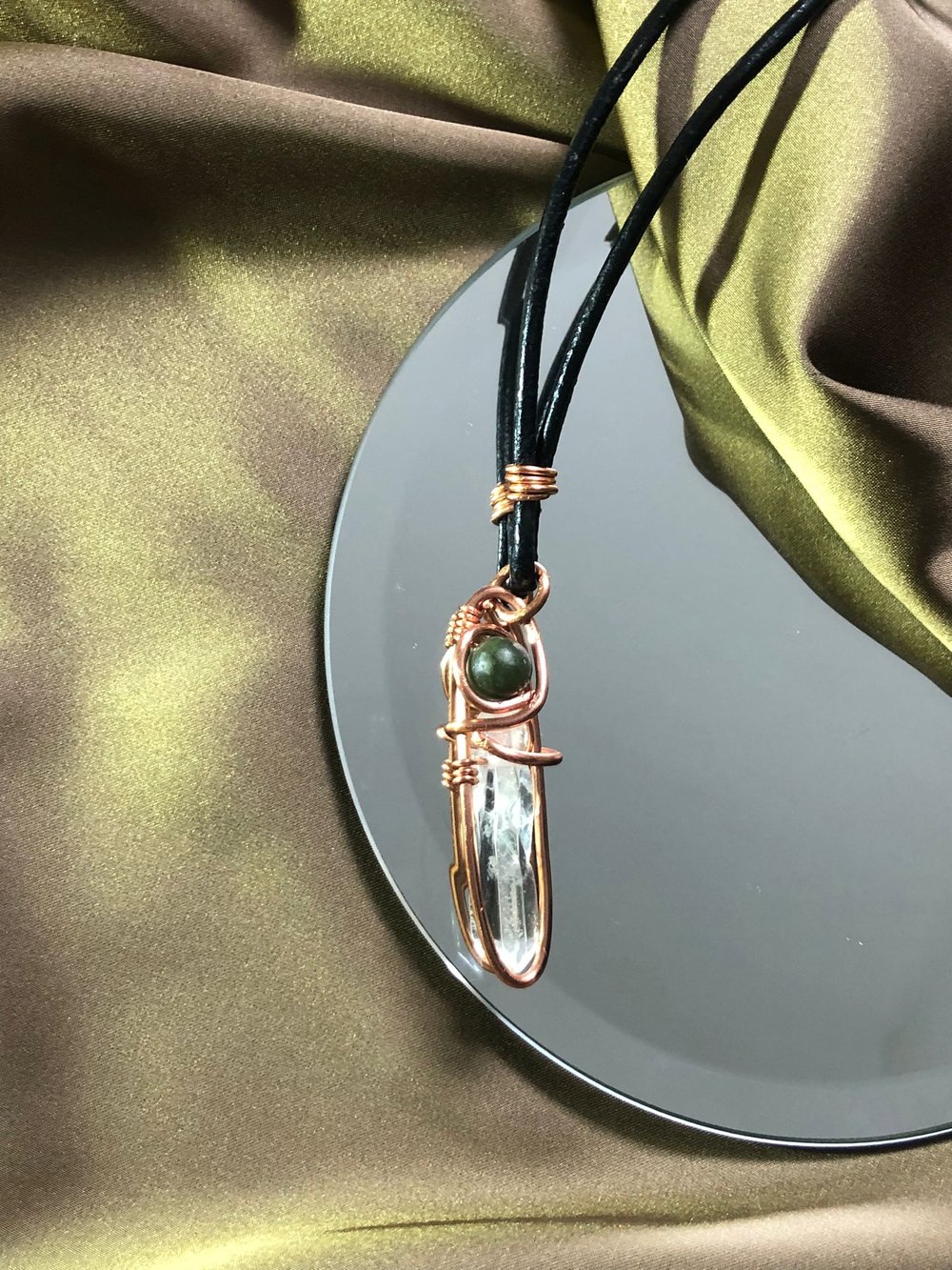 Image of Abundant Love - Clear quartz & Jadestone Pendant 