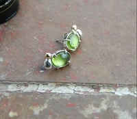 Image 2 of Peridot cluster stud earrings 