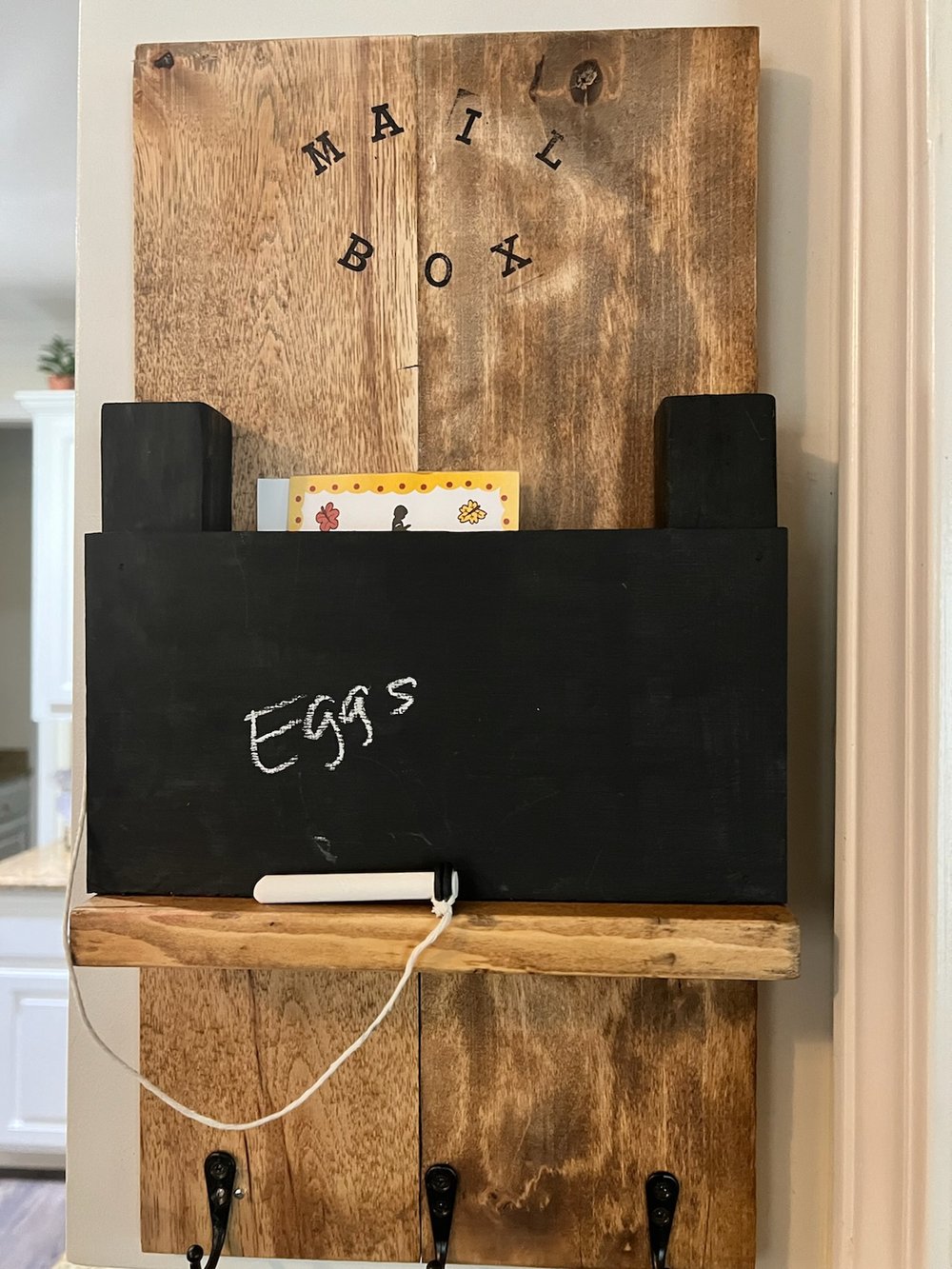 Rustic Wooden Mailbox with Message board