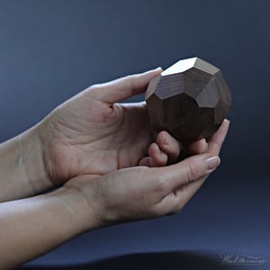 Image of Unique engagement ring box, wooden faceted sculptural ring display by Woodstorming