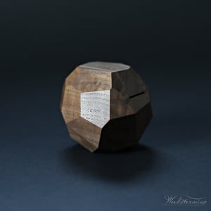 Image of Unique engagement ring box, wooden faceted sculptural ring display by Woodstorming