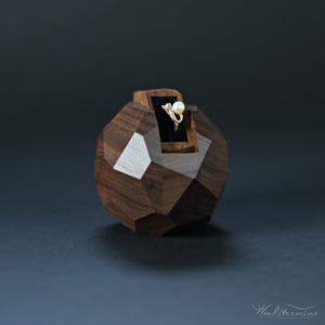 Image of Wooden faceted engagement ring box, secret proposal ring box,sculptural ring display by Woodstorming