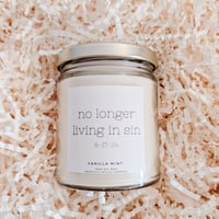No Longer Living In Sin - Wedding Gift Candle
