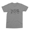 Camiseta Flores, Carne en gris