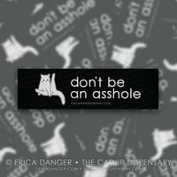 Don't Be An Asshole Sticker, featuring Anxiety Cat