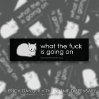 What the Fuck is Going On Sticker, featuring Anxiety Cat