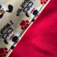 Image 4 of Snuggle Sack - I Woof You Tan & Red