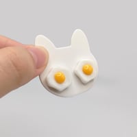 Image 2 of Cute Silly Fried Egg Stud Earrings