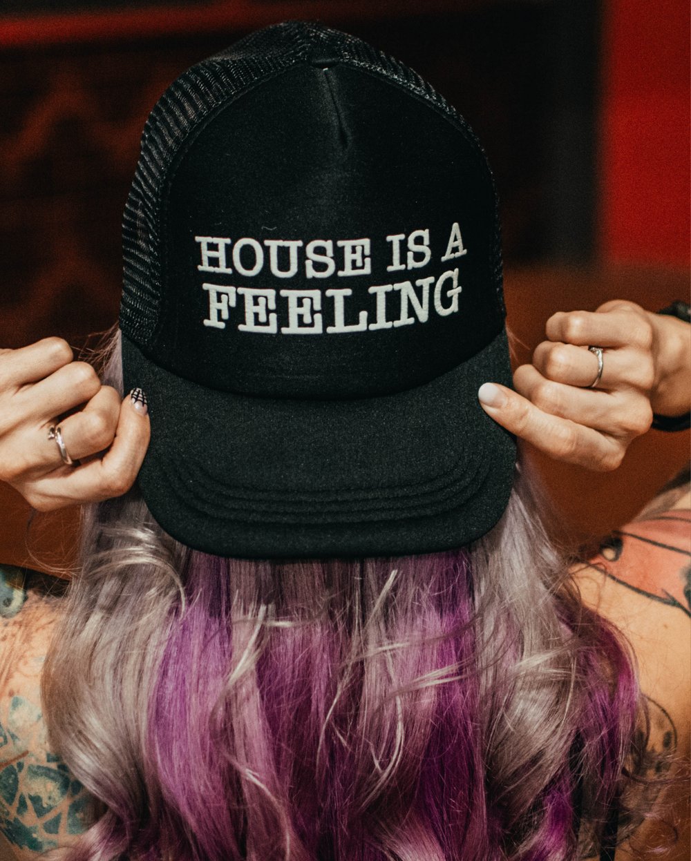 'HOUSE IS A FEELING' TRUCKER HAT 