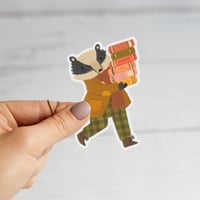 Image 2 of Bookish Badger Sticker