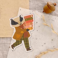 Image 1 of Bookish Badger Sticker