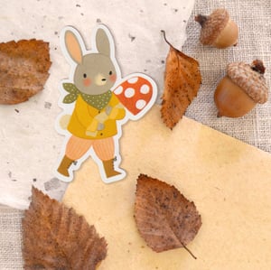 Image of Harvest Bunny & Mushroom Sticker