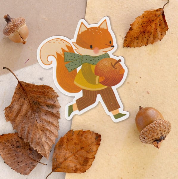 Image of Harvest Fox & Apple Sticker