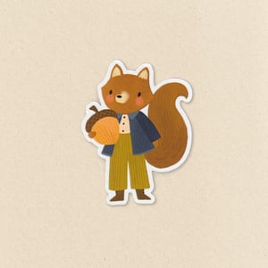 Image of Harvest Squirrel & Acorn Sticker