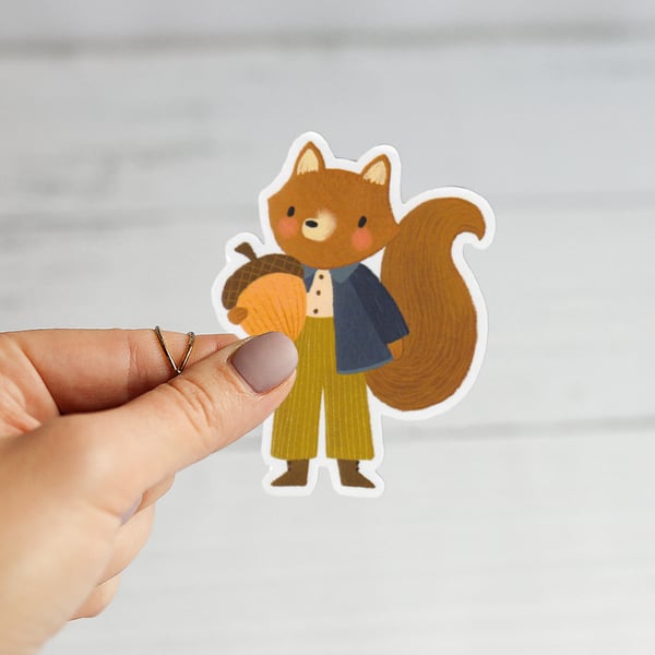 Image of Harvest Squirrel & Acorn Sticker