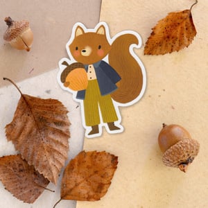 Image of Harvest Squirrel & Acorn Sticker