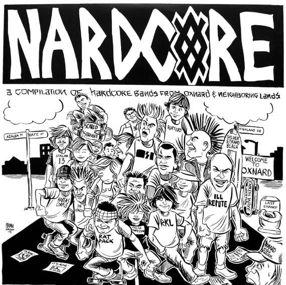 Image of v/a - "Nardcore: A Compilation Of Hardcore Bands From Oxnard & Neighboring Lands" Lp (color)