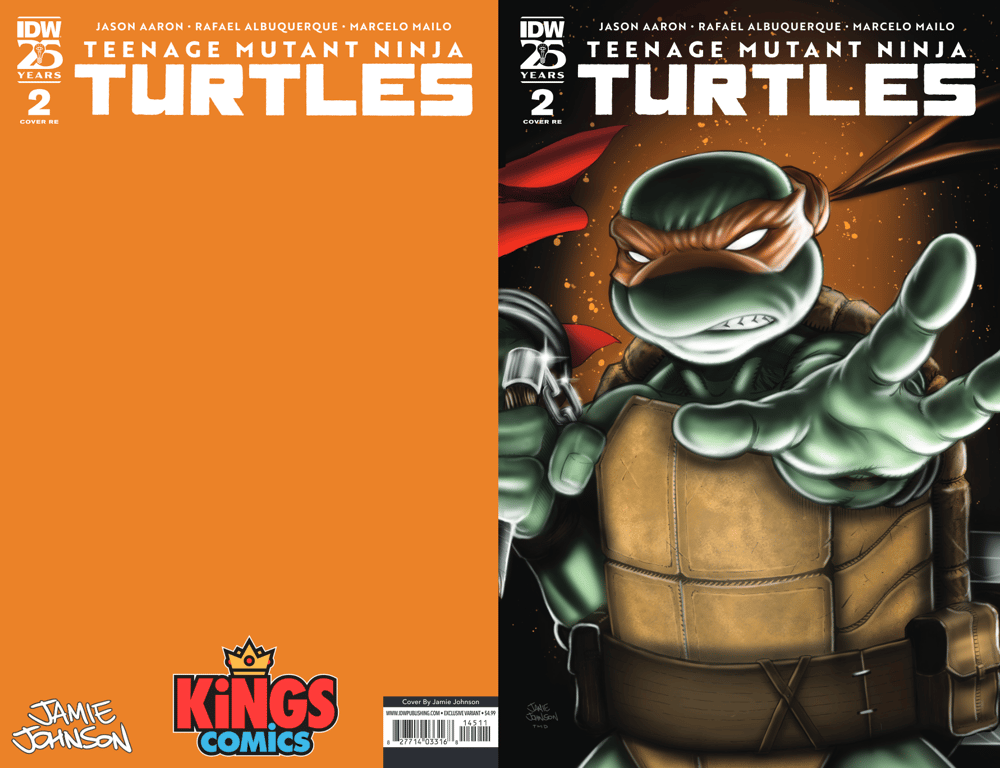 TMNT #1 blank Mikey Sketch Cover with bonus signed Issue 2 (Mikey) variant