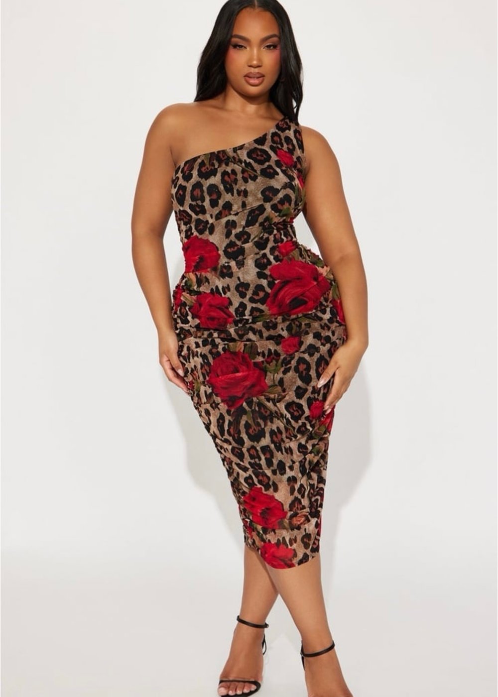 Leopard Rose Dress (Size 1XL)