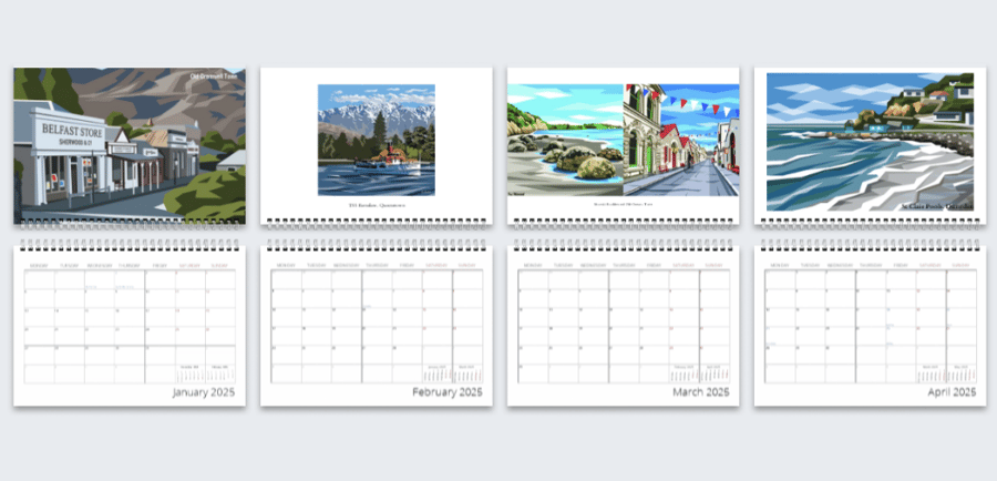 Southern Aotearoa 2025 Calendar | Art by Ira