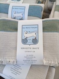 Serviette invité coloris "vert serpentine"